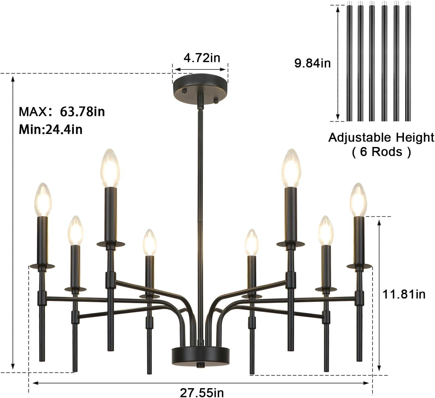 Trudeau 8-Light Modern Dining Room Candle Chandelier Light Fixture