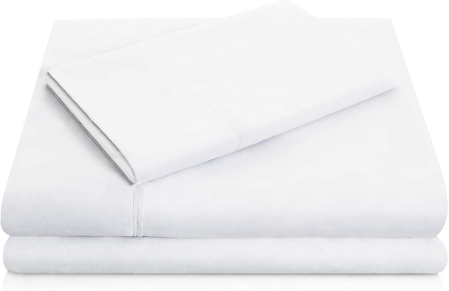 White Queen Size Double Brushed Microfiber Sheet Set