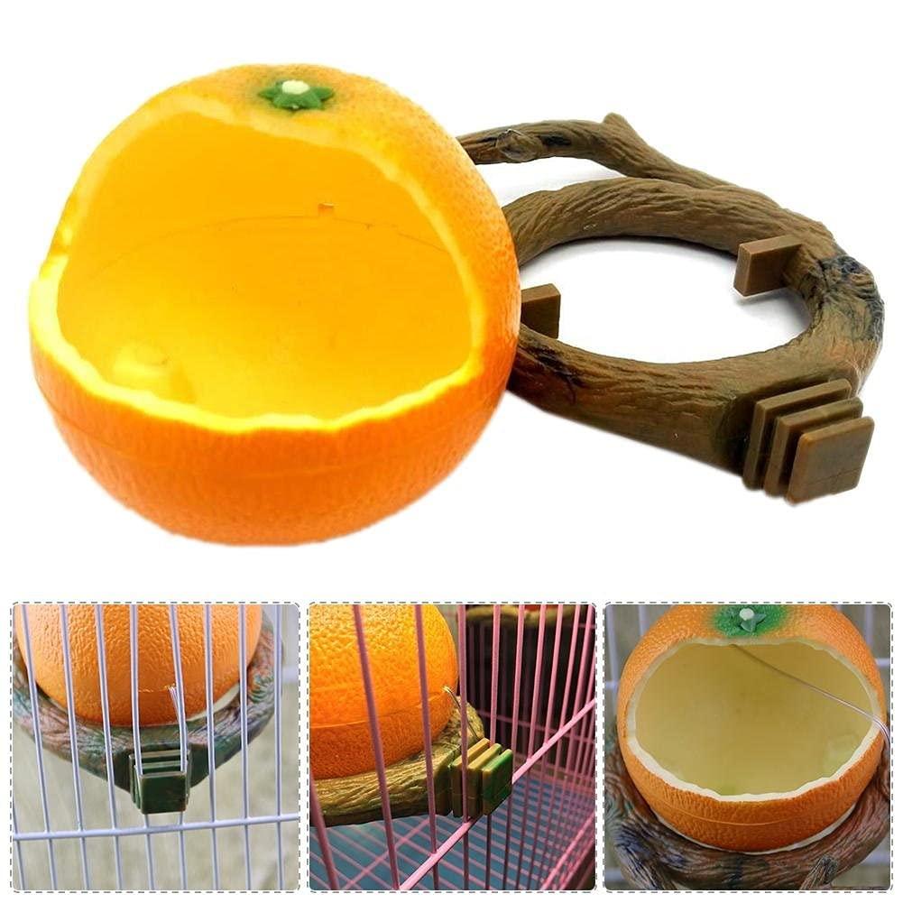 Birds Feeder Bowl,Bird Food Feeding Bowl Feed Cup for Small Parrots Cockatiels Conure Hamster Small Animal Drinking Water Container for Birds Cage Accessories,Orange