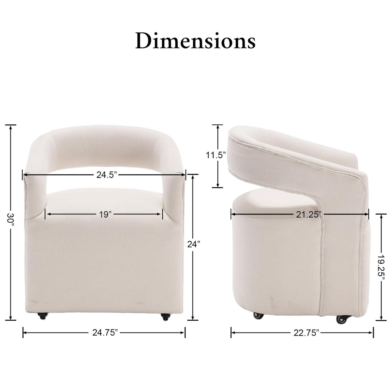 Orren Ellis Modern Dining Chairs Upholstered Dining Room Chairs Accent Chairs With Casters For Dining Room Living Room Set of 2