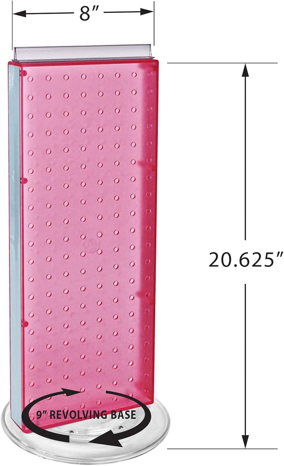 Azar Displays 700508-PNK Revolving 8"W x 20.625"H Pegboard Counter Display