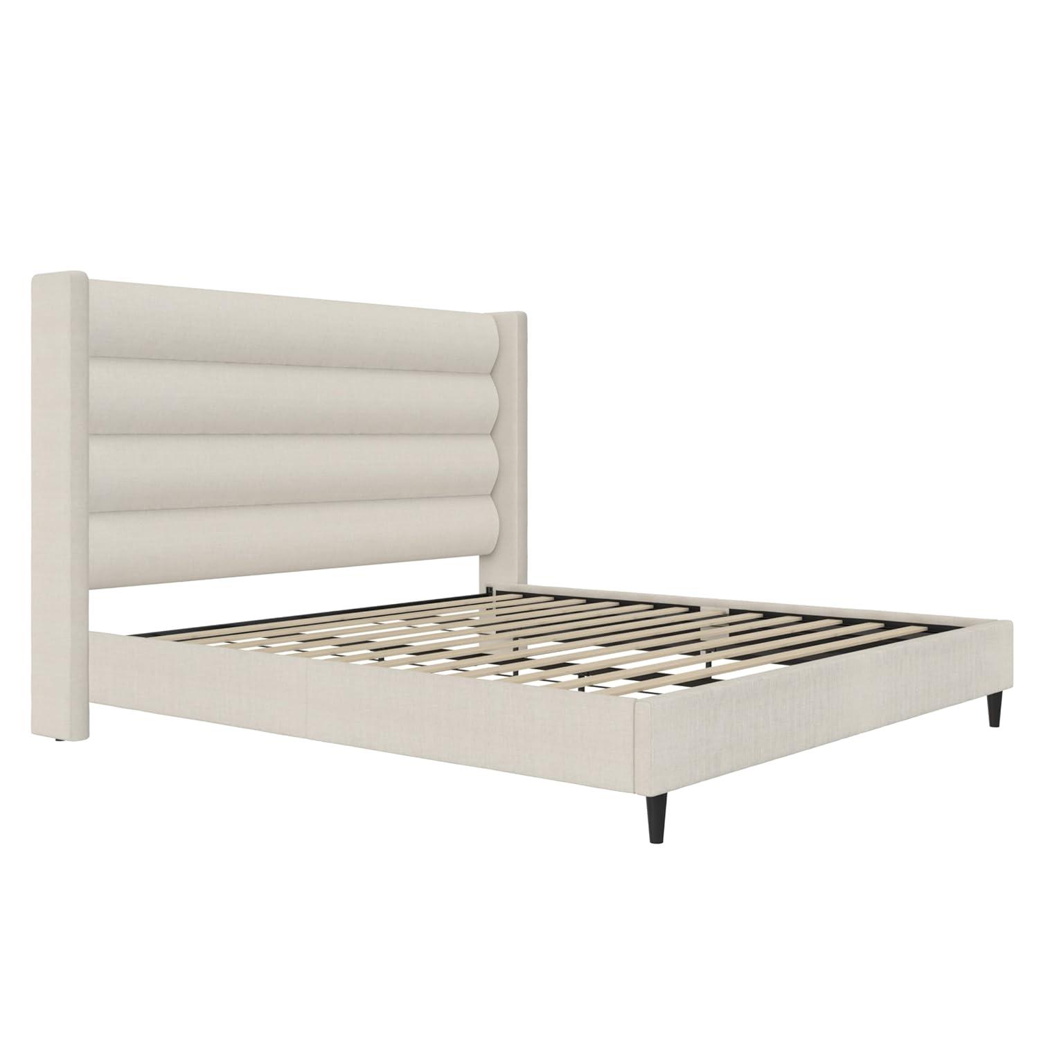 Novogratz Louis King Upholstered Wingback Bed