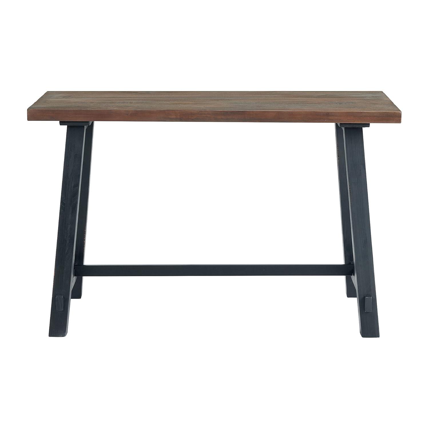 48" Adam Solid Wood Desk Rustic Natural - Alaterre Furniture: Stained Finish, No Storage, Home Office