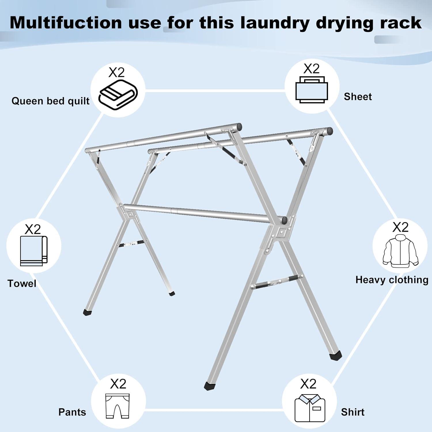 Adjustable Stainless Steel Foldable Clothes Drying Rack