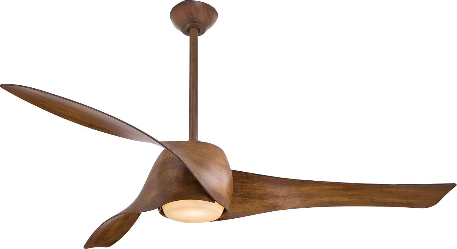 58'' Distressed Koa Smart Ceiling Fan with LED Light and Remote