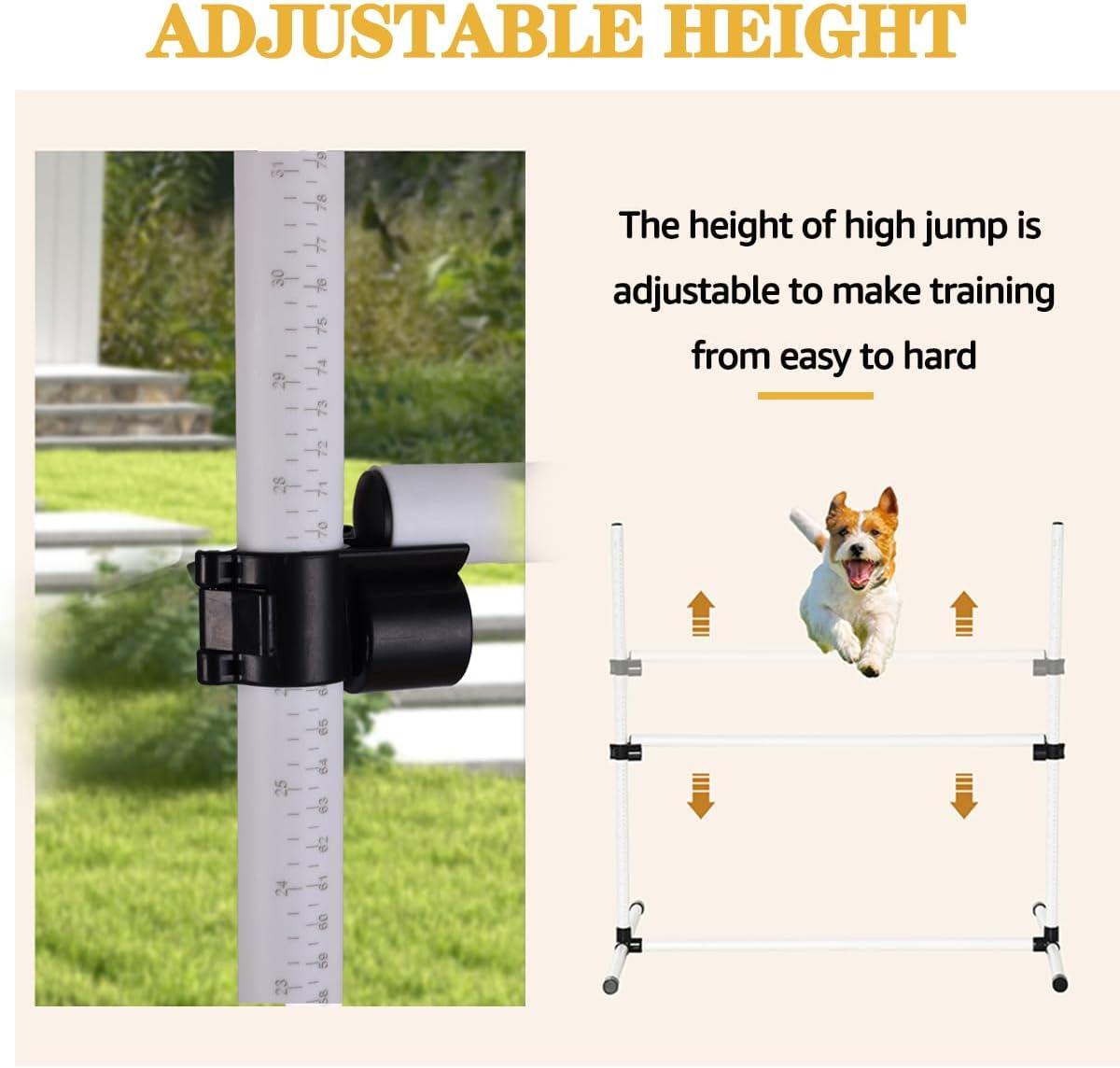 White Adjustable Dog Agility Jumps with Carry Bag, 4 Pack