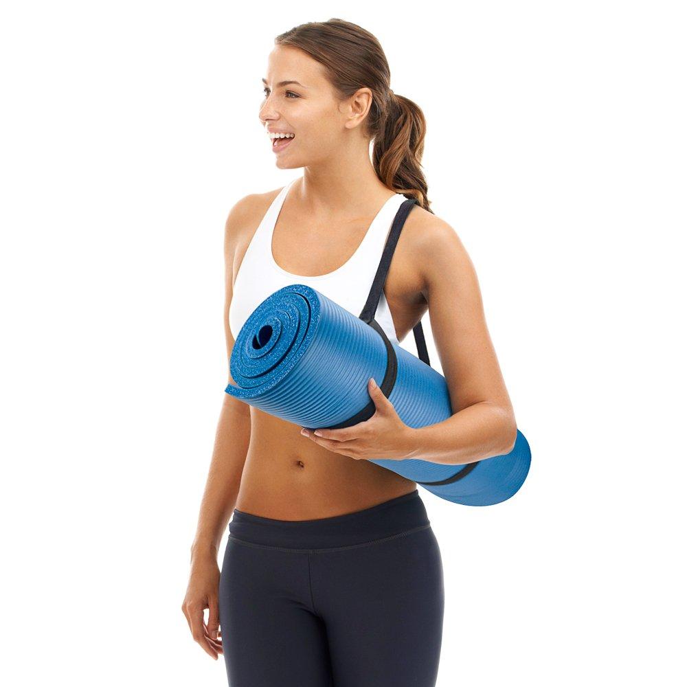 Crown Sporting Goods 15 mm Extra Thick Yoga Mat, Red