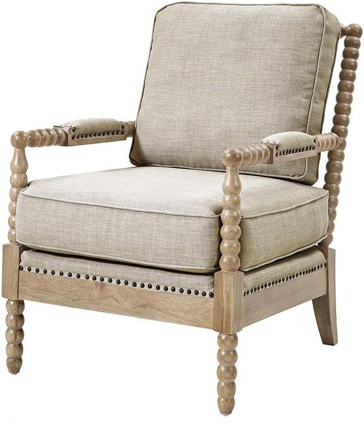 Madison Park Lyla Accent Chair Beige: Upholstered, Plywood Frame, Removable Cushions