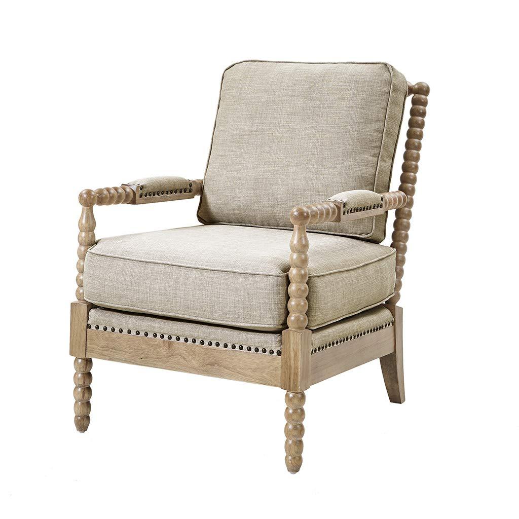 Madison Park Lyla Accent Chair Beige: Upholstered, Plywood Frame, Removable Cushions