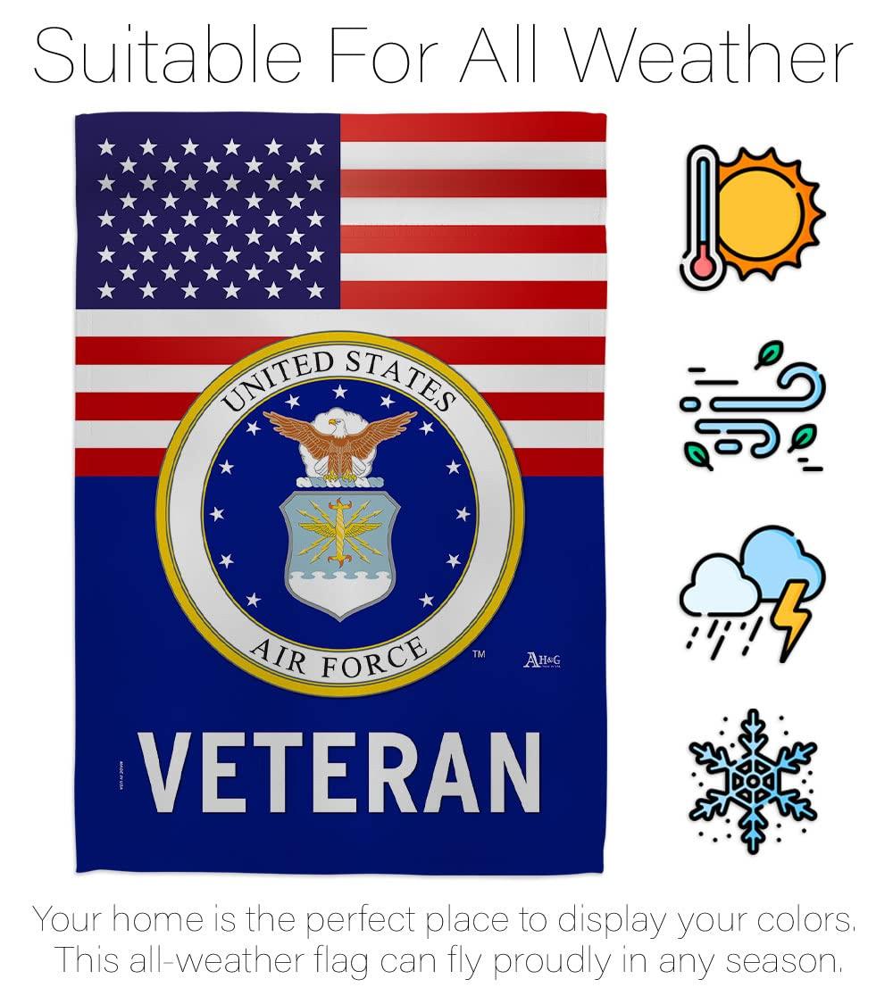 Americana Home & Garden G142620-BO 13 x 18.5 in. US Air National Guard Veteran Garden Flag with Armed Forces Double-Sided Decorative Vertical Flags House Decoration Banner Yard Gift