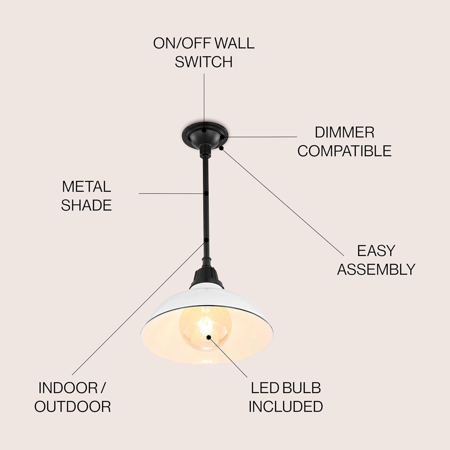 Jasper French Country Satin White LED Pendant Light