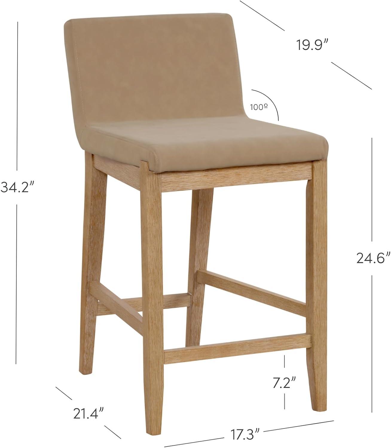 Nathan James Upholstered Wooden Stool