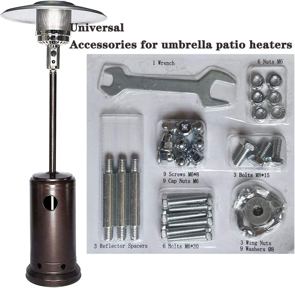 Outdoor Heaters for Patio Heater Replacement Parts-Bolt & Nut Set Patio Heater Reflector Shield Accessories Round Umbrella Outdoor Heaters for Patio Hardware