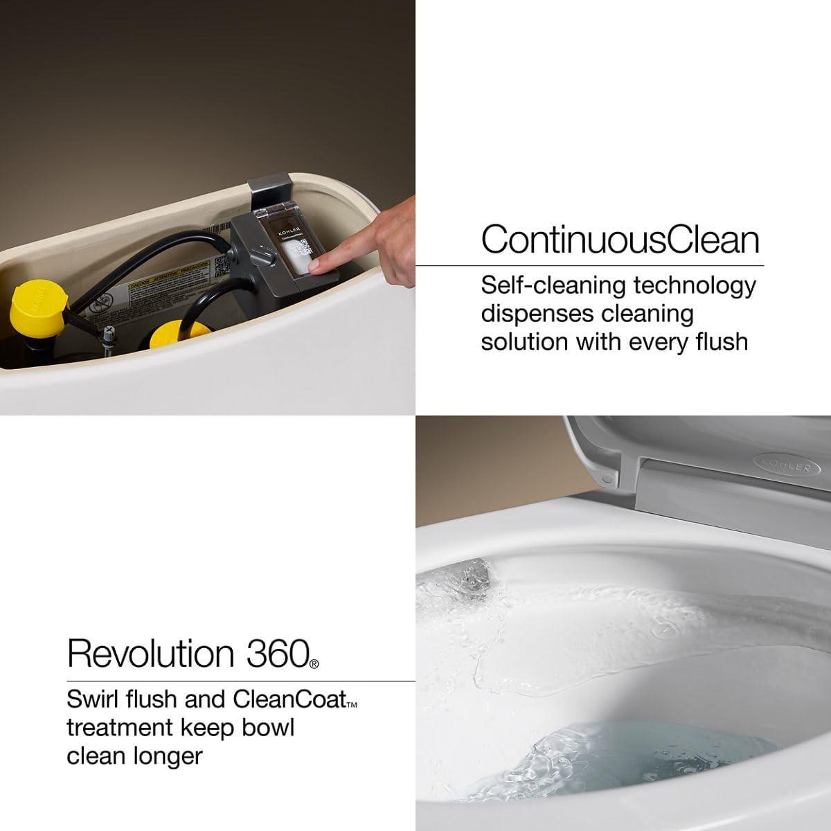 Santa Rosa Comfort Height One-Piece Compact Elongated 1.28 Gpf Toilet With Revolution 360 Swirl Flushing Technology And Continuousclean St