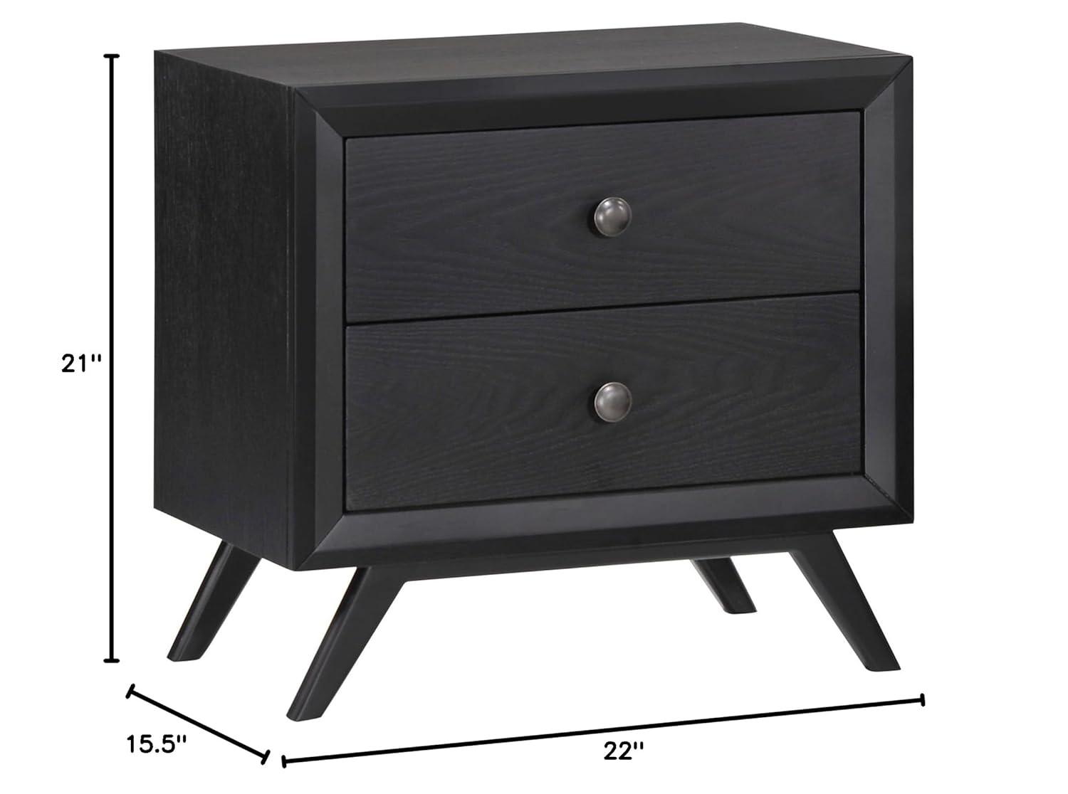 Modway MOD-5240 Tracy Mid-Century Modern Wood Nightstand in Black