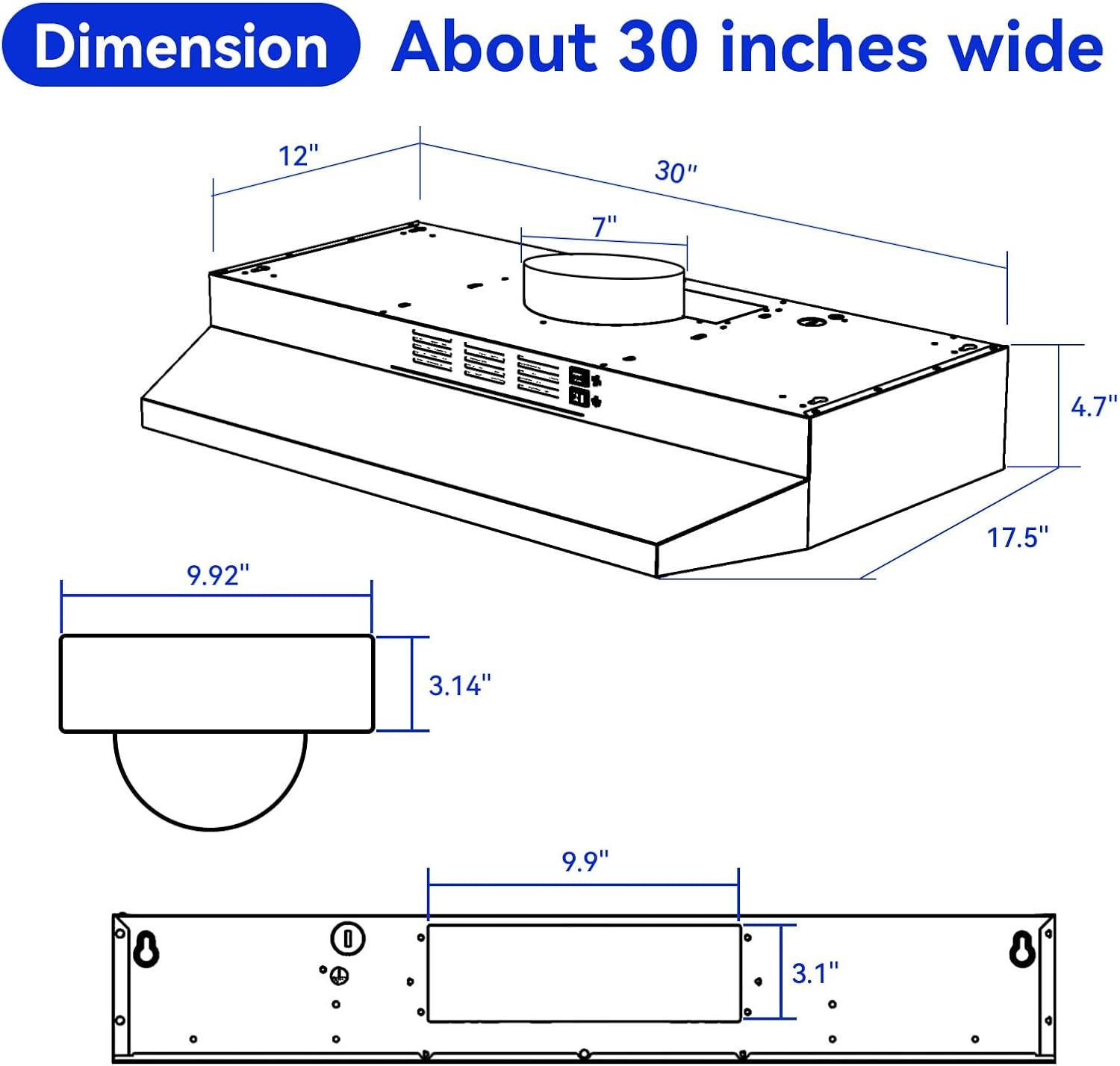 30 in. 900 CFM Convertible Wall Mount Range Hood in Stainless Steel with LED Lights, Carbon Filters and Touch, Gesture