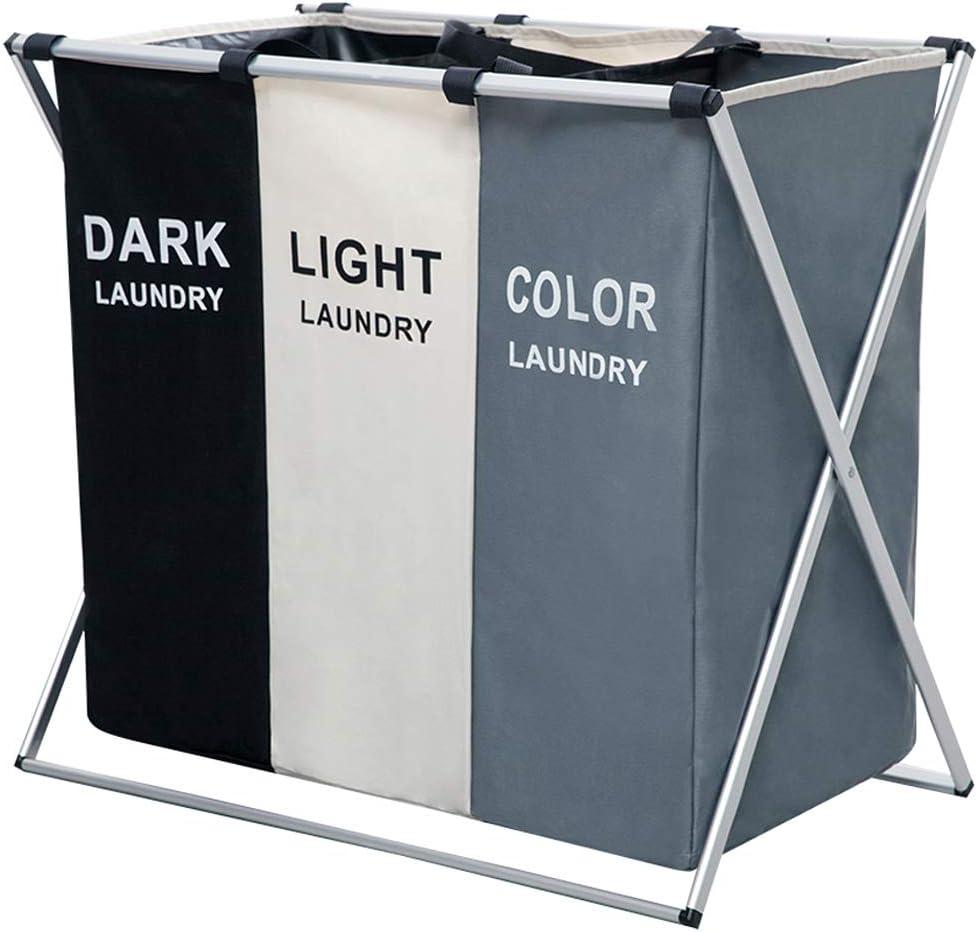 Multicolor Foldable Laundry Hamper with Aluminum Frame