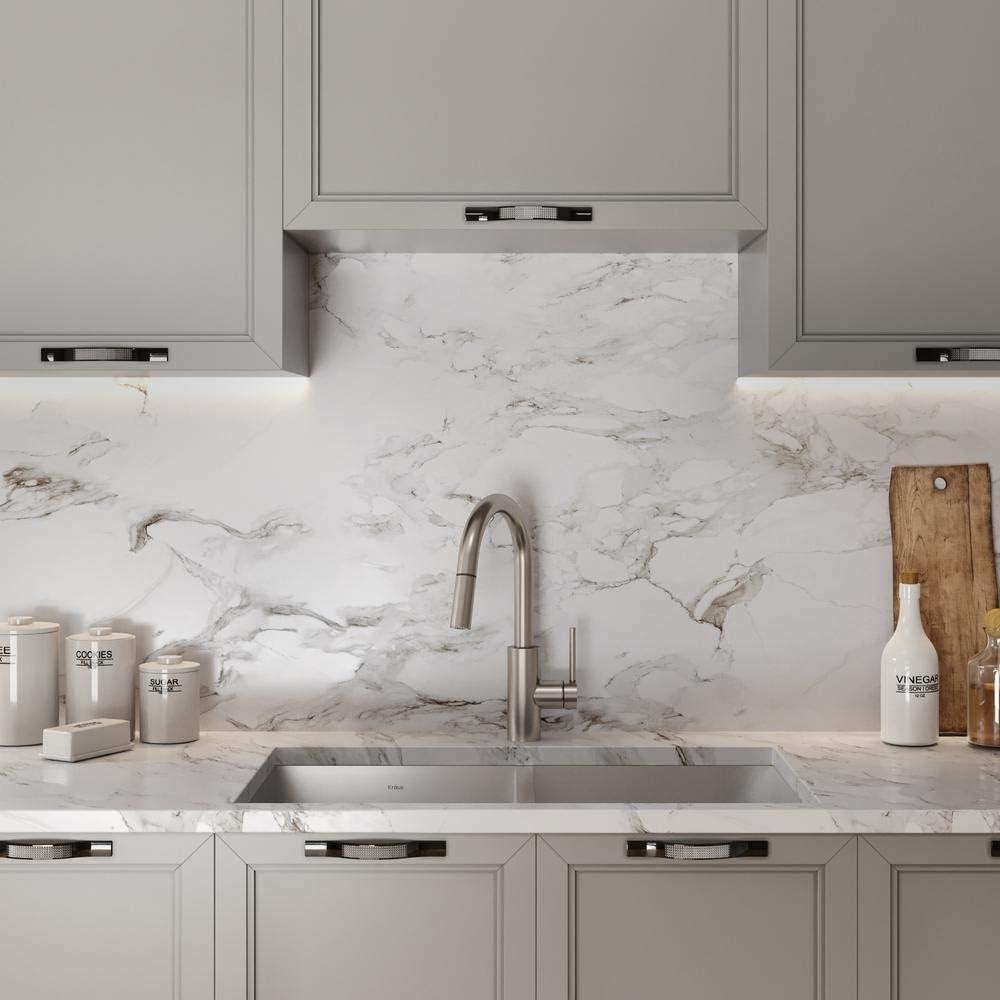 KRAUS Oletto Single Handle Pull Down Kitchen Faucet with QuickDock Top Mount Installation Assembly
