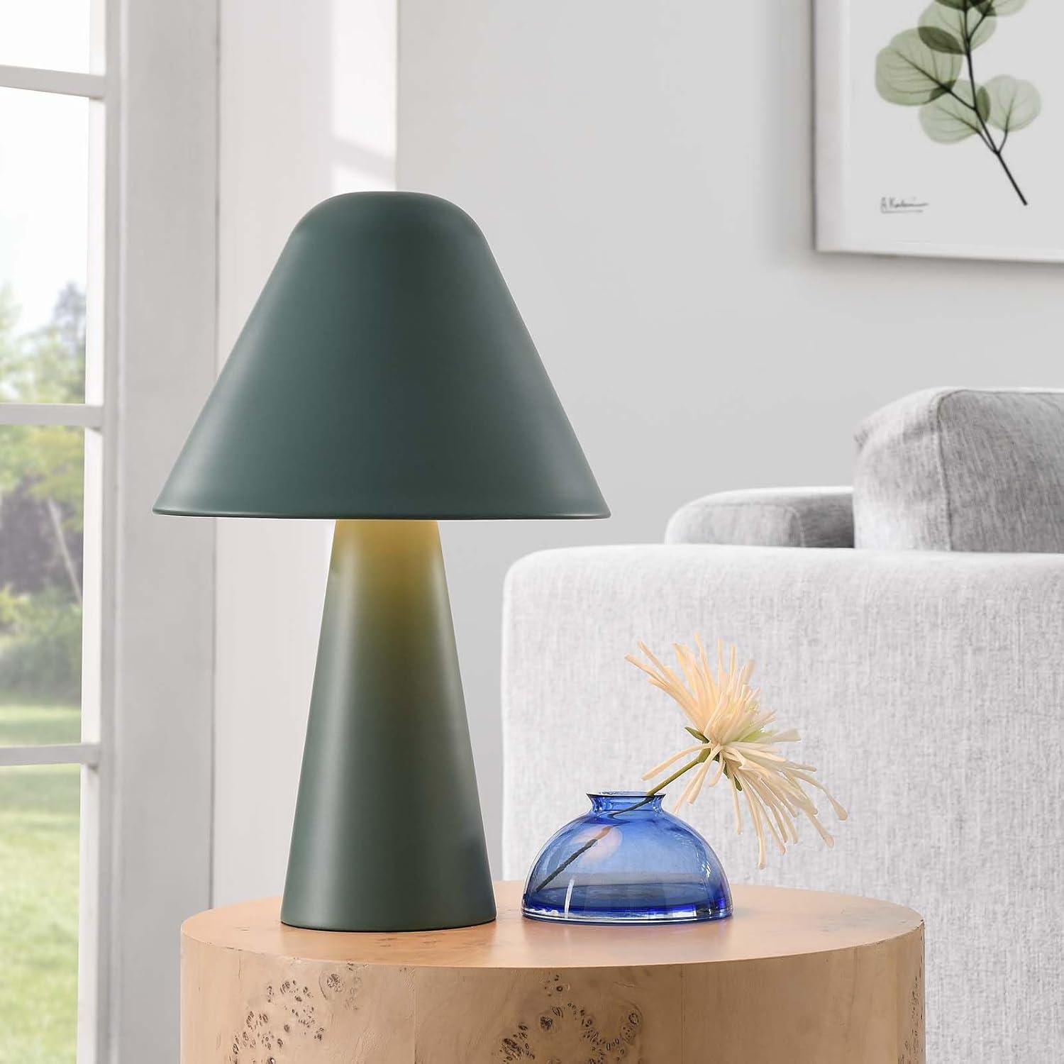 Green Metal Mushroom Adjustable Table Lamp