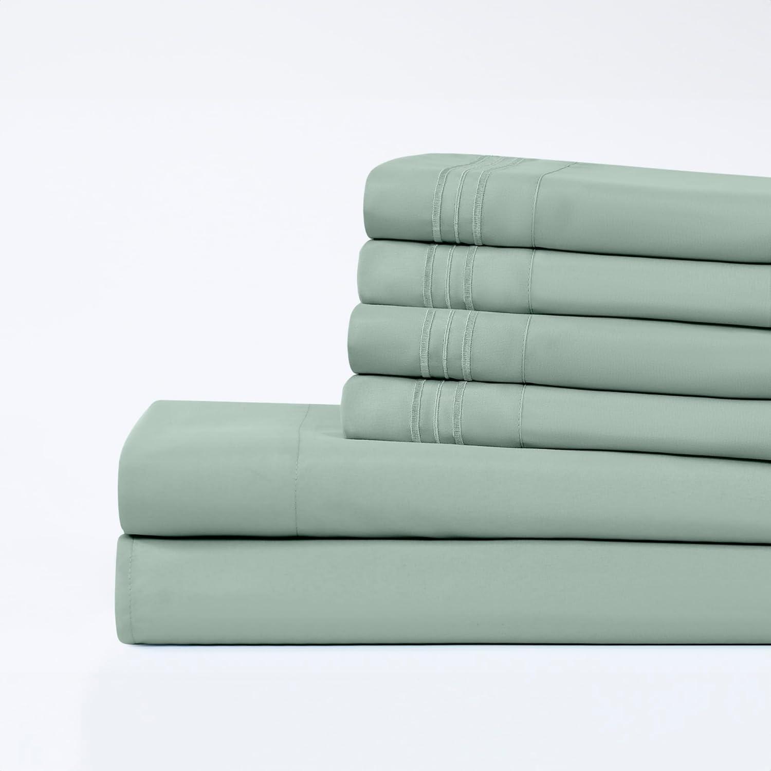 Modern Threads 6-Piece Deep Pocket Aloe Microfiber Adult Bed Sheet Set, King