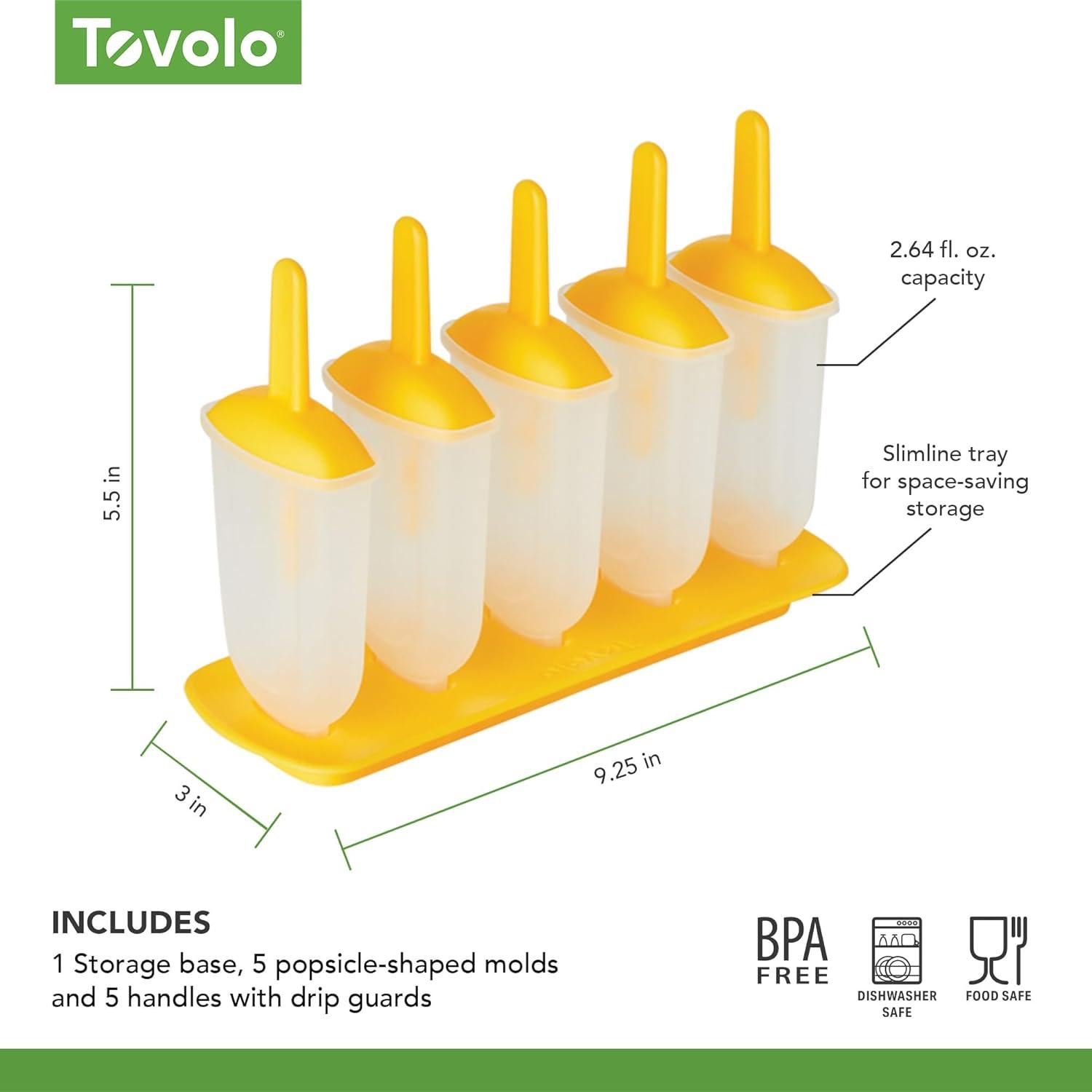 Yellow Classic Popsicle Mold Set with Drip Guards