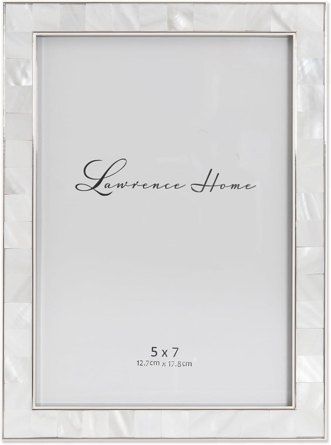 Silver Lacquered Metal 5x7 Picture Frame with Glass Cover