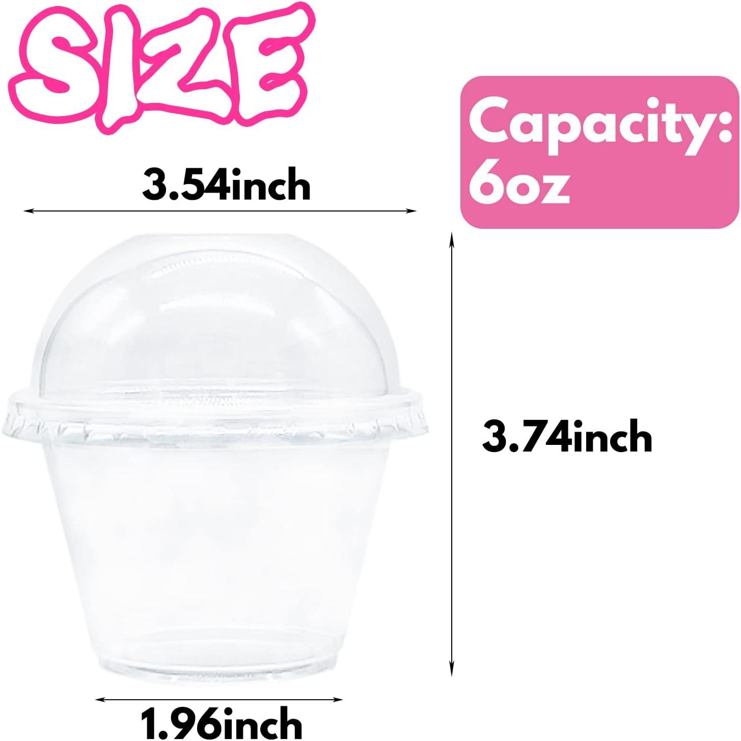 Clear Plastic Cups with Lids,6 oz-50 Pack Mini Parfait Cups with Dome Lids(No Hole),Disposable Party Dessert Cups for Cold Drinks,Fruit,Cupcake,Ice Cream,Snack,Candy