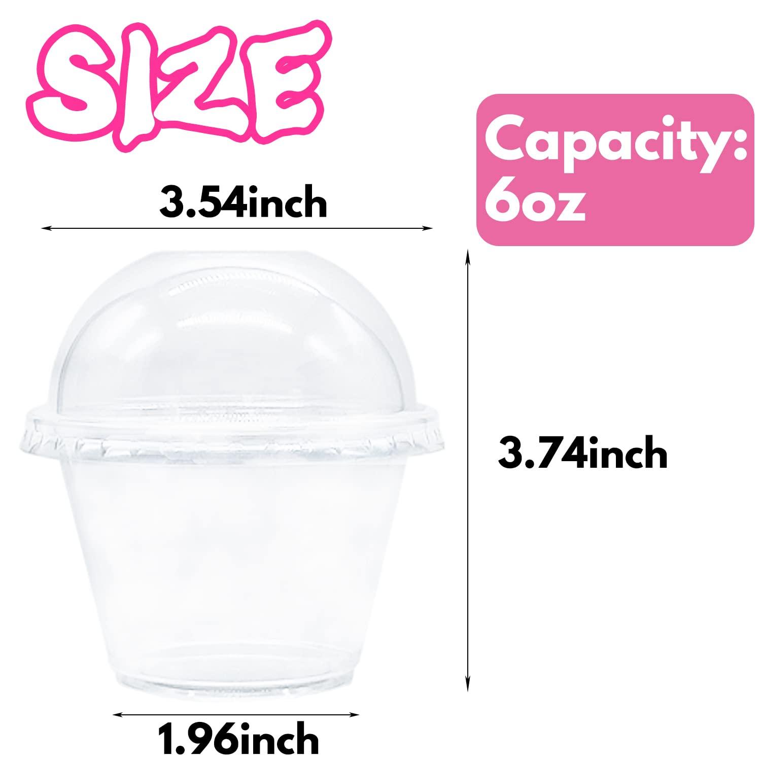 Clear Plastic Cups with Lids,6 oz-50 Pack Mini Parfait Cups with Dome Lids(No Hole),Disposable Party Dessert Cups for Cold Drinks,Fruit,Cupcake,Ice Cream,Snack,Candy