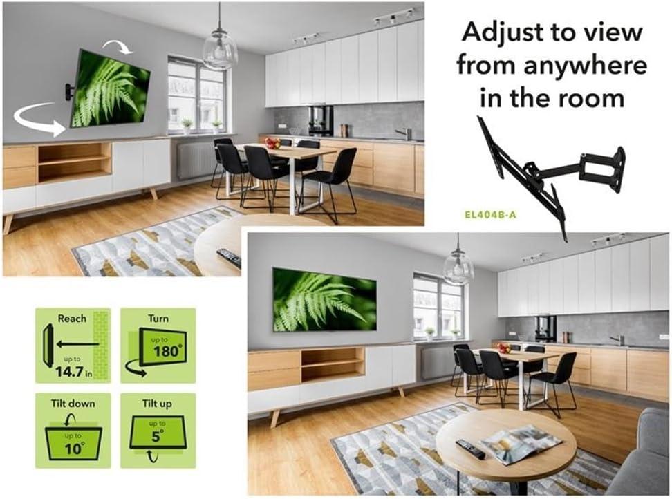 AVF Full Motion Long Extension TV Wall Mount for Most 25" to 55" in Black