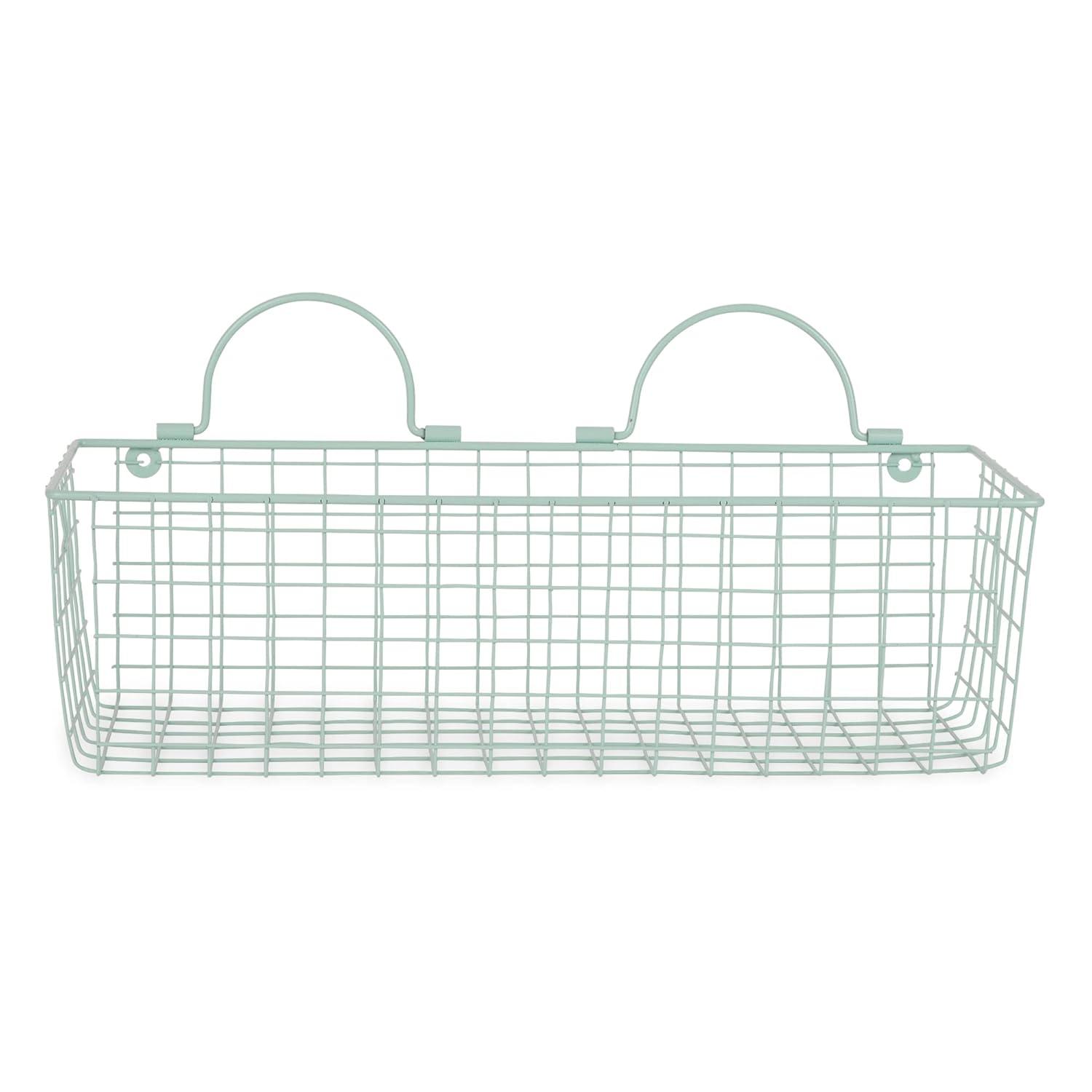 Asst Aqua Wire Wall Basket Set/2