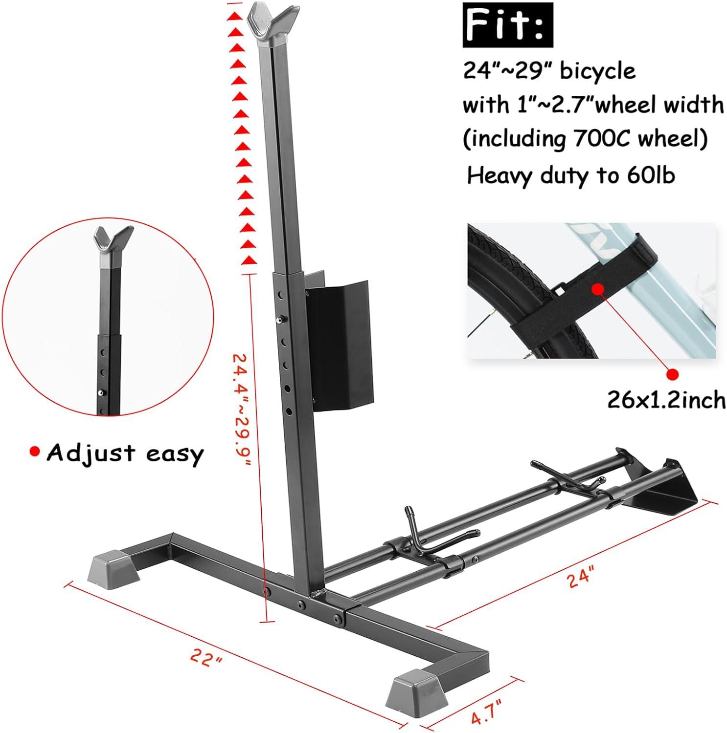 YueTong Heavy Duty Bike Stand - Vertical & Horizontal Storage, Upright Bicycle Stand for Indoor & Garage, Suits MTB, Road & E-bike (2 Pack)
