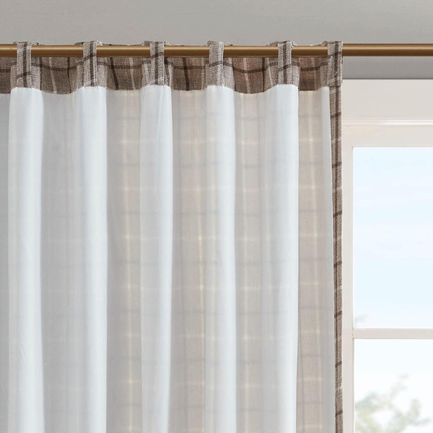 Anaheim Woven Plaid Room Darkening Thermal Fleece Lined Single Curtain Panel