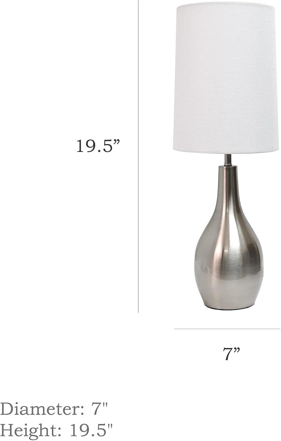 1 Light Tear Drop Table Lamp Gold - Simple Designs: Bedside, No Assembly Required, UL Listed, Cotton Shade