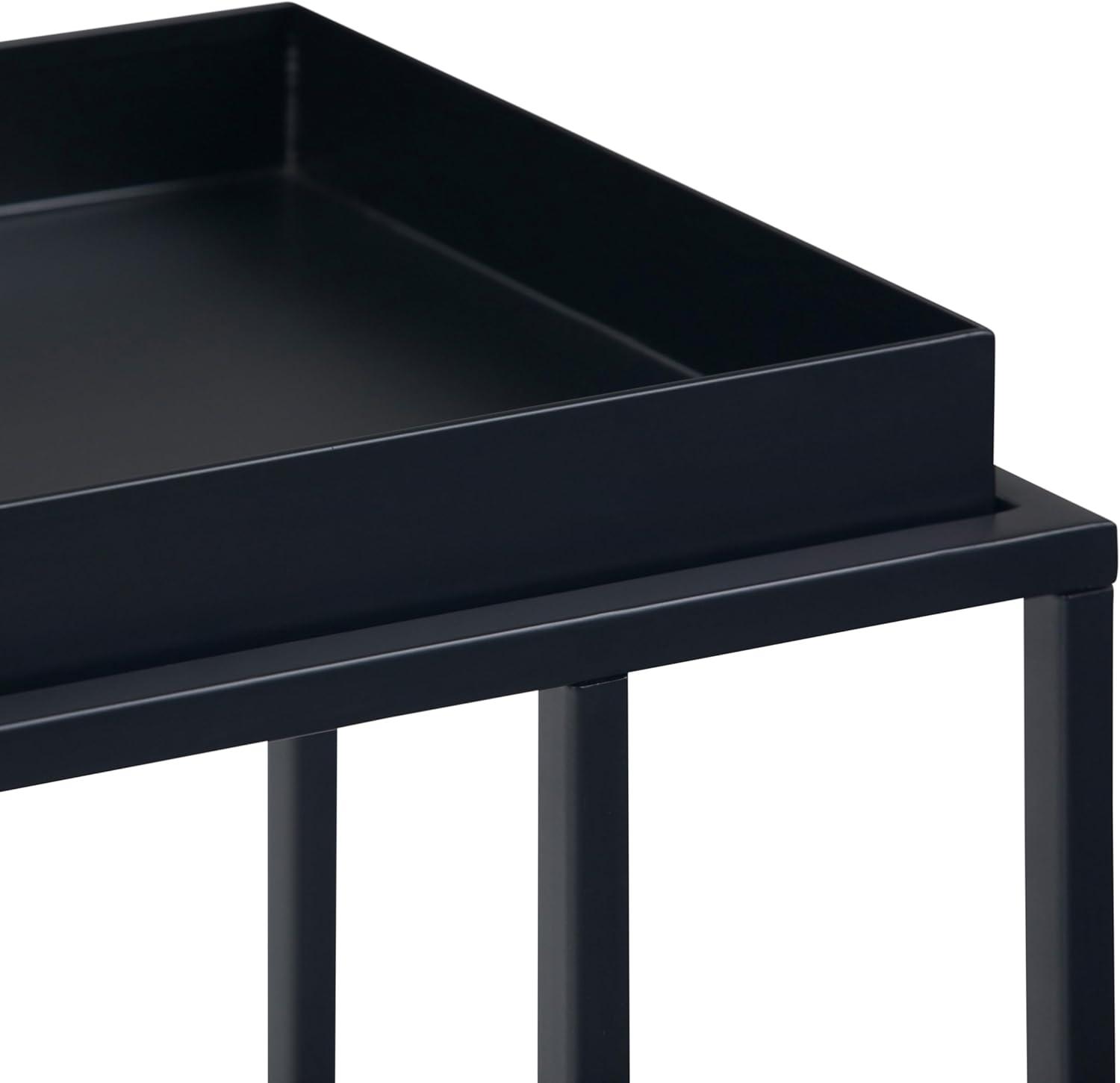 Simpli Home Garner 18"W Metal Mid-Century Modern C Side Table with Removable Tray Top