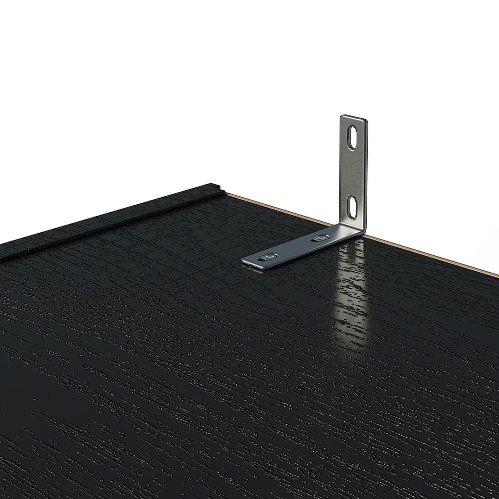 Madesa Pantry Storage Cabinet Armoire Closet with 2 Doors and 5 Utility Shelves 23"L Wooden Organization Unit for Bedroom, Office, Laundry Room, Kitchen, and Garage - Black