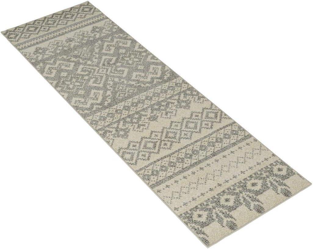 SAFAVIEH Adirondack Zachary Southwestern Runner Rug, Ivory/Silver, 2'6" x 8'