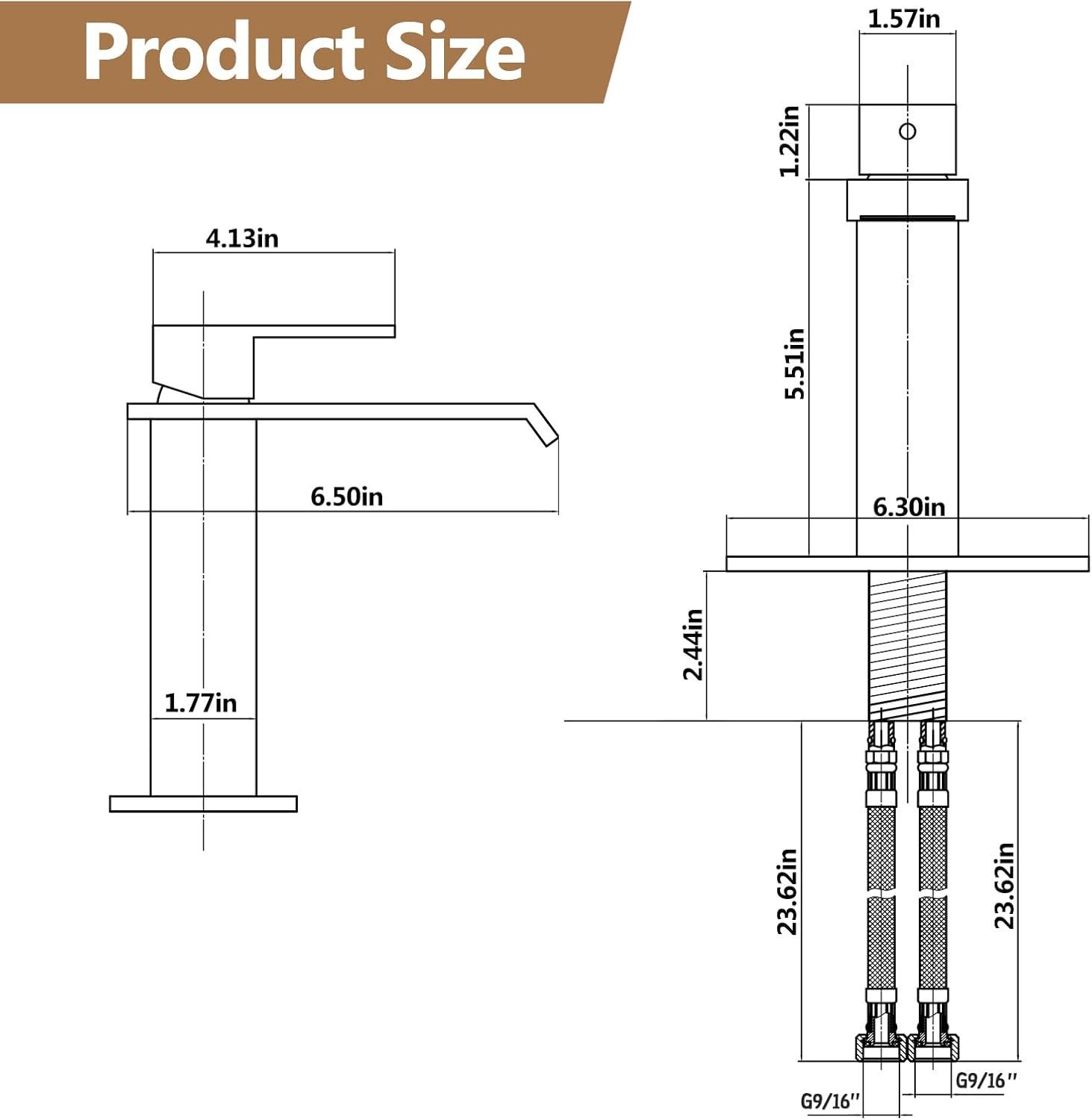 Brushed Nickel Single Handle Waterfall Bathroom Faucet