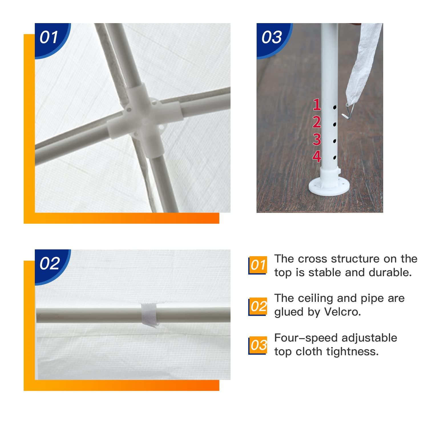 XF XINFENG 10'x10' Outdoor Wedding Party Canopy Tent, Camping Shelter Waterproof Outdoor Party Tent White Patio Gazebo Canopy Tents for BBQ Pavilion Canopy Cater Events