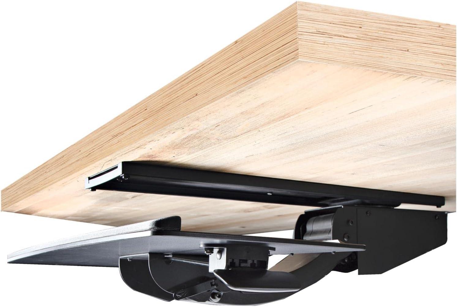 StarTech.com Under Desk-Mount Keyboard Tray - 26.4” Wide - Adjustable - Ergonomic Slide-Out Keyboard Shelf with Tilt and Swivel (KBTRAYADJ), Black