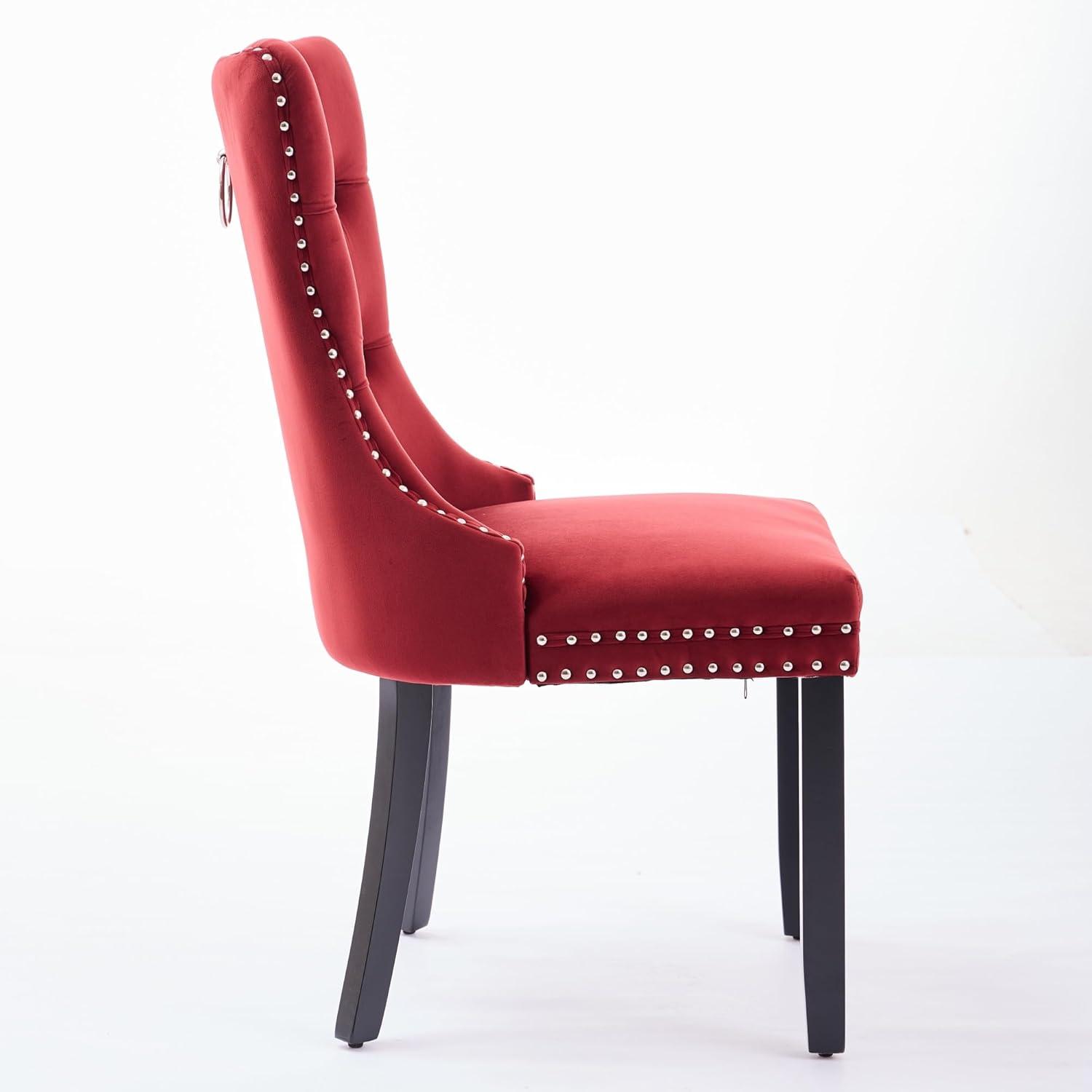 Rosdorf Park High-end Tufted Velvet Upholstered Nailhead Dining Chair