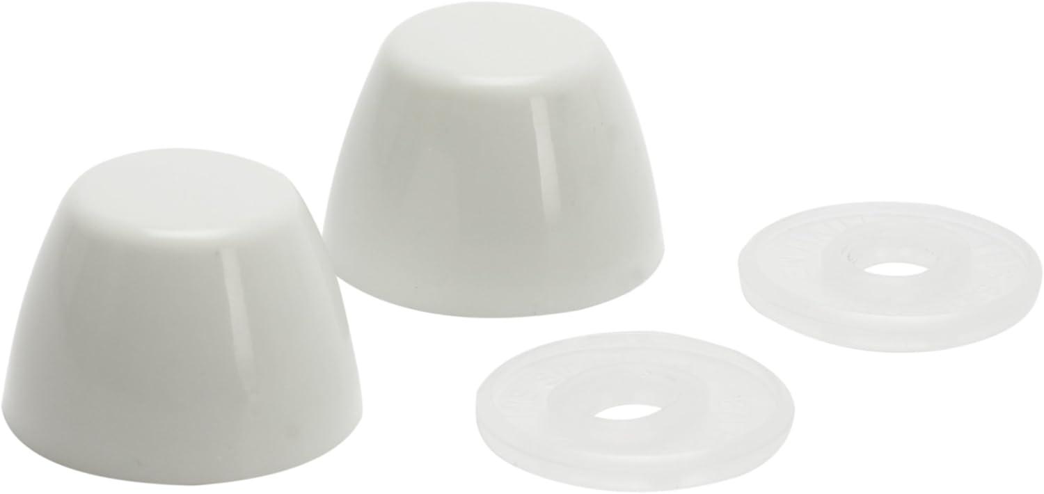 Fluidmaster White Plastic Toilet Bolt Caps with Snap-On Inserts