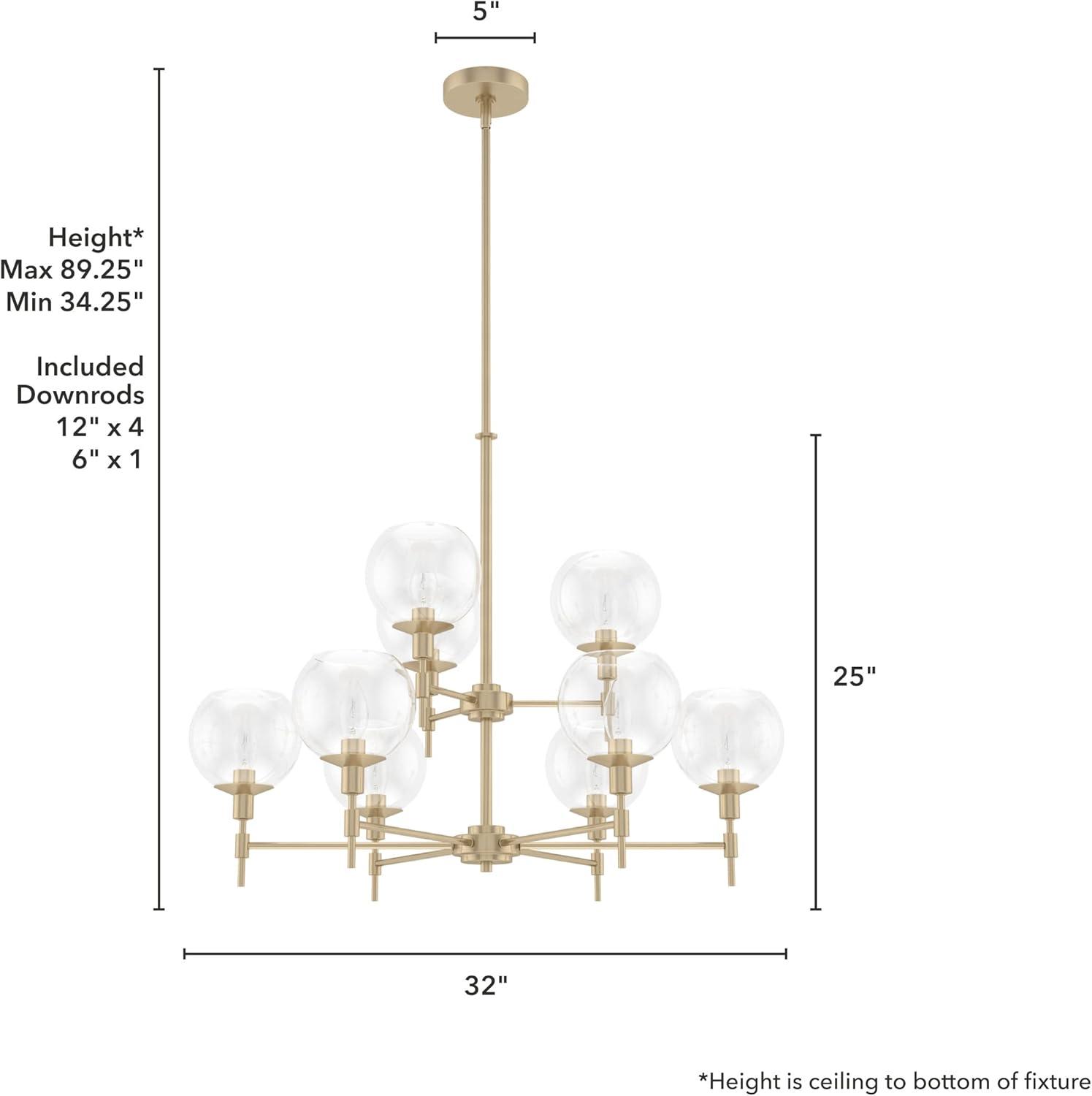 Xidane 9 Light 2-Tier Sputnik Modern Linear Chandelier