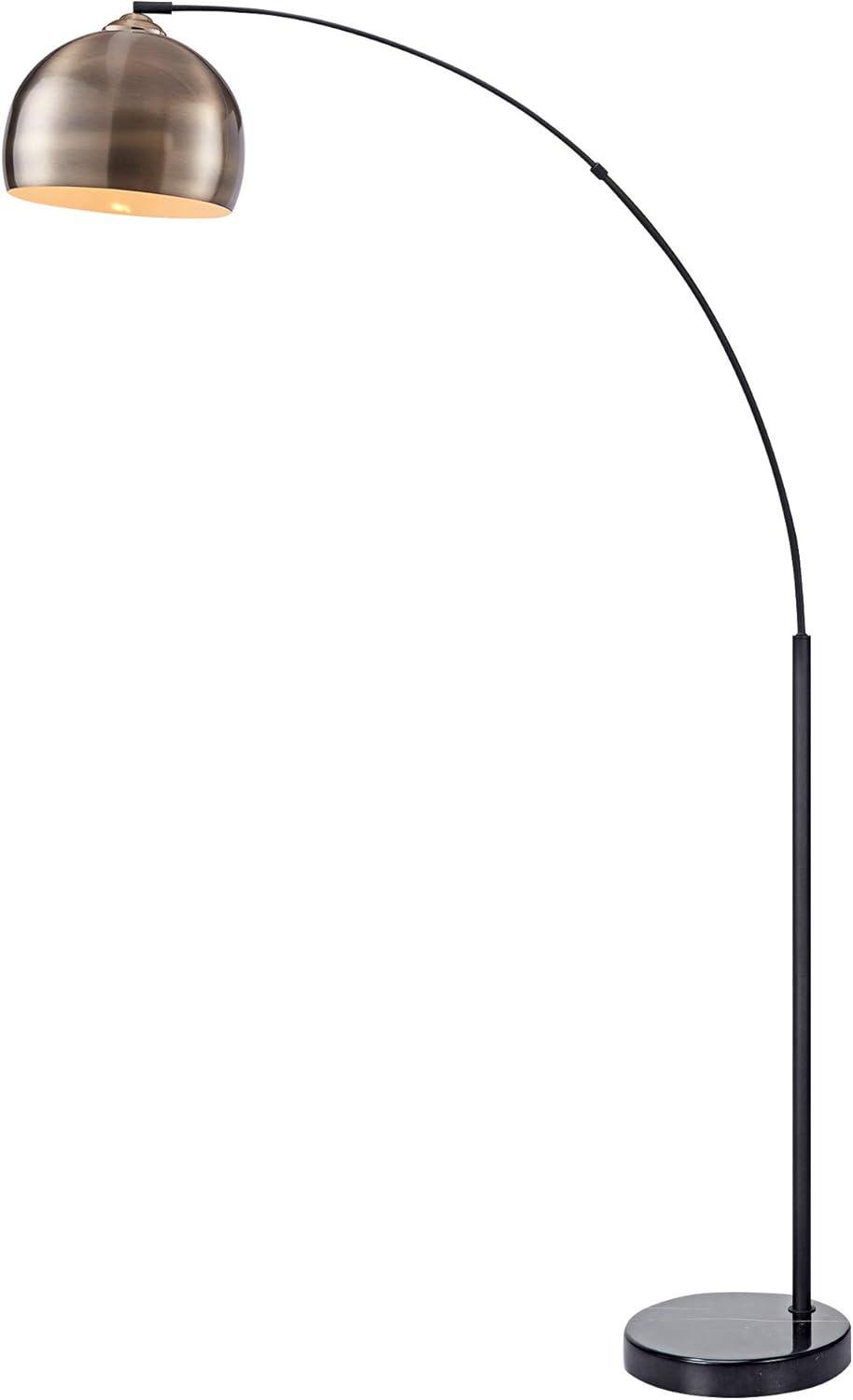 Teamson Home Arquer 68.1" Arc Floor Lamp with Faux Marble Base