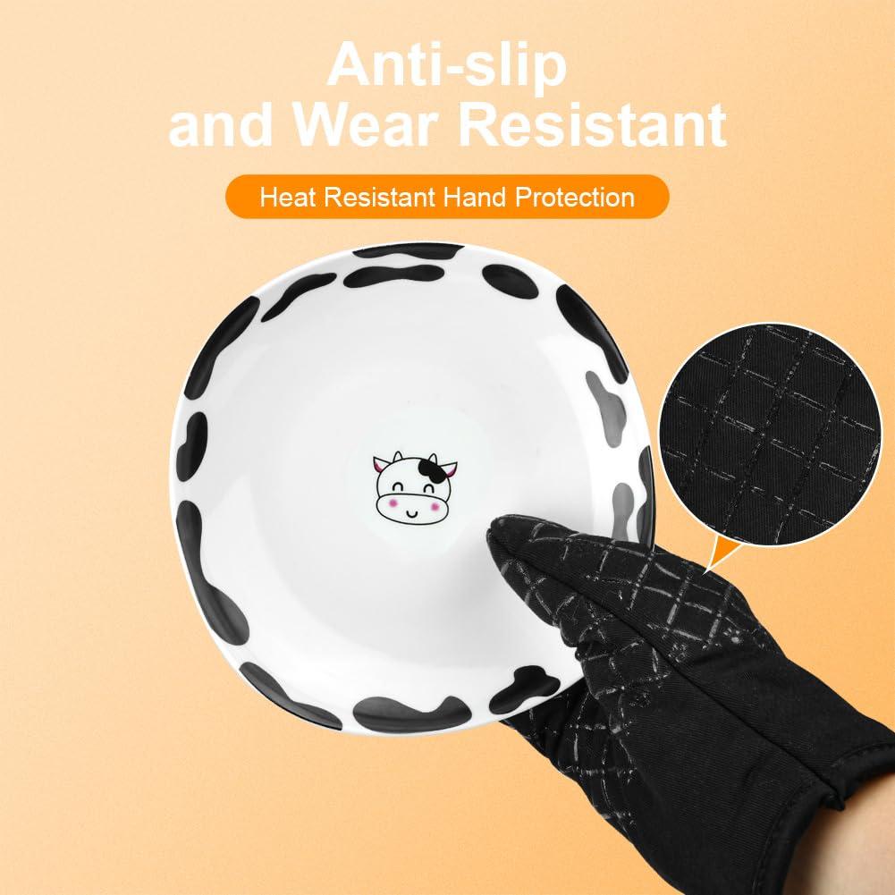 ACDNAC 4Pcs Oven Mitts,Effective Anti Slip and Anti Scalding Oven Mitt,Anti Corrosion Pot Holders