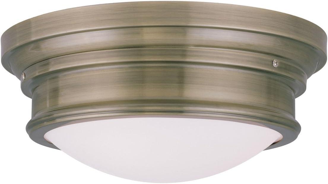 Livex Lighting Astor 3 - Light Flush Mount in  Antique Brass