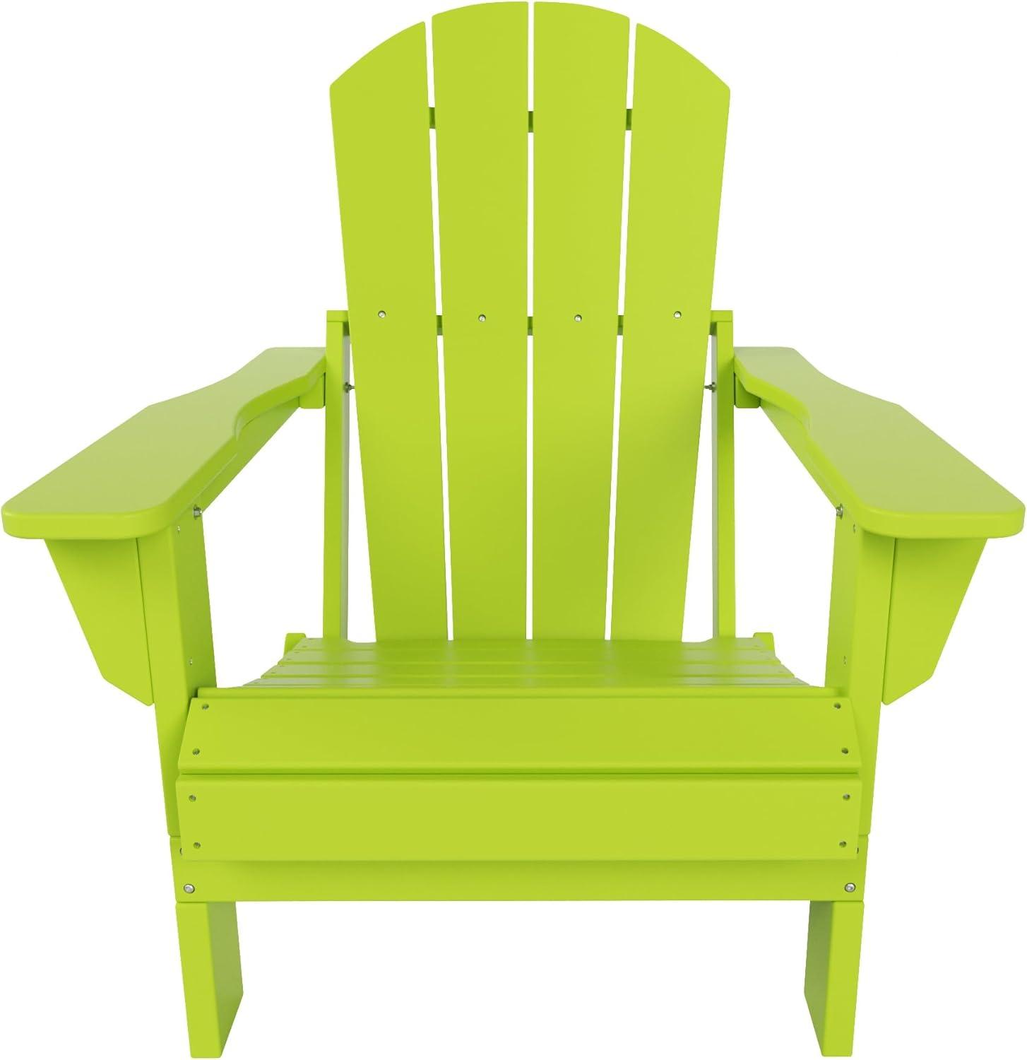 Lime Green HDPE Folding Adirondack Patio Chair