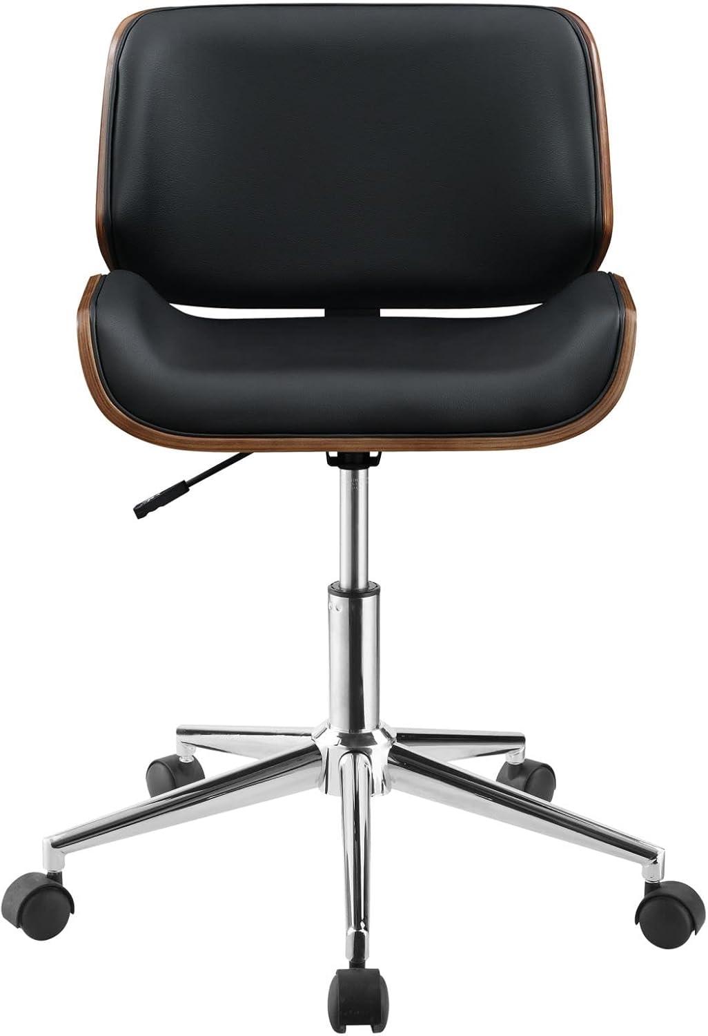 HBLUKDL Addington Adjustable Height Office Chair Black and Chrome