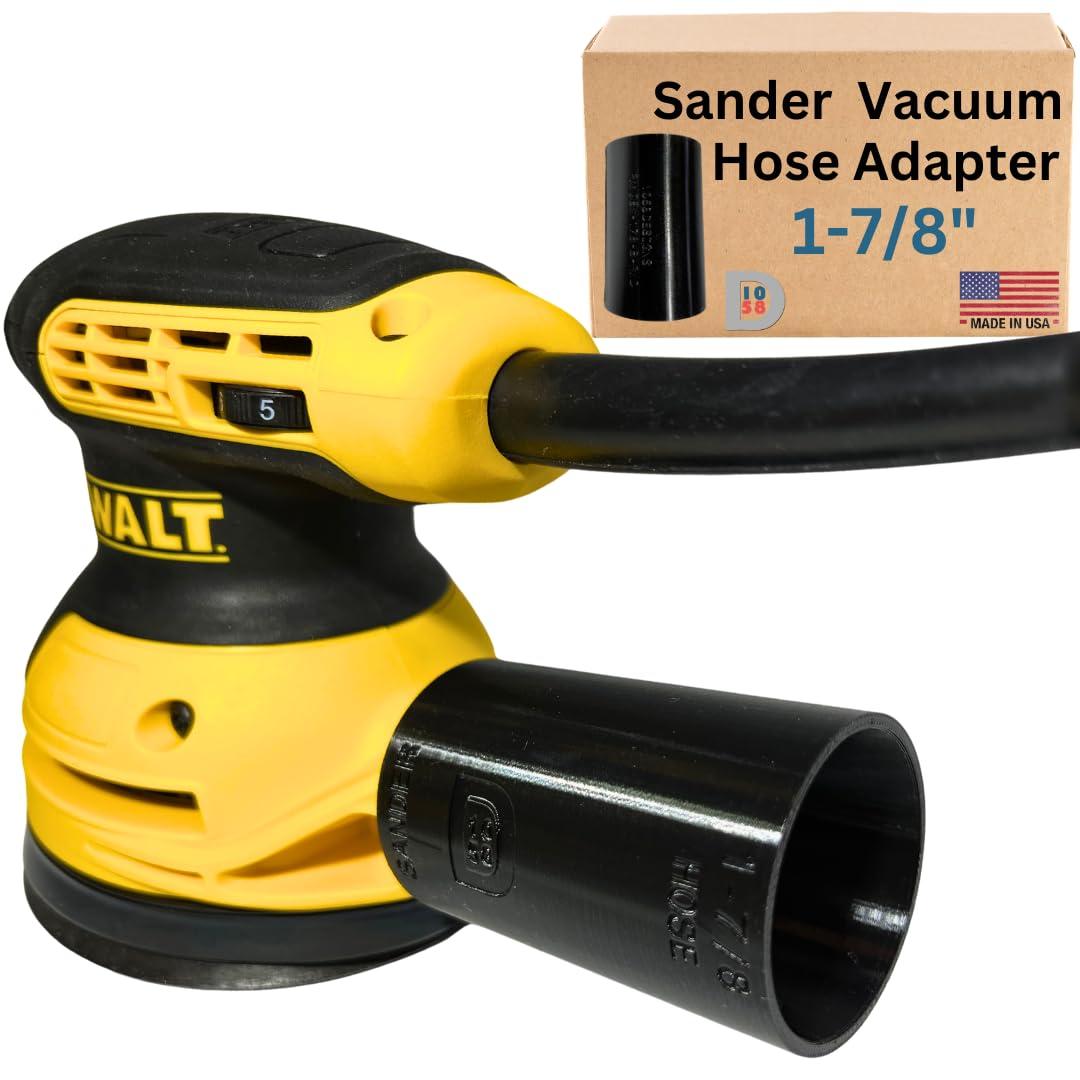 Vacuum Adapter for Dewalt or Craftsman Sanders - Dust Collection - Galactic Gadgets 1-1/4in - Black