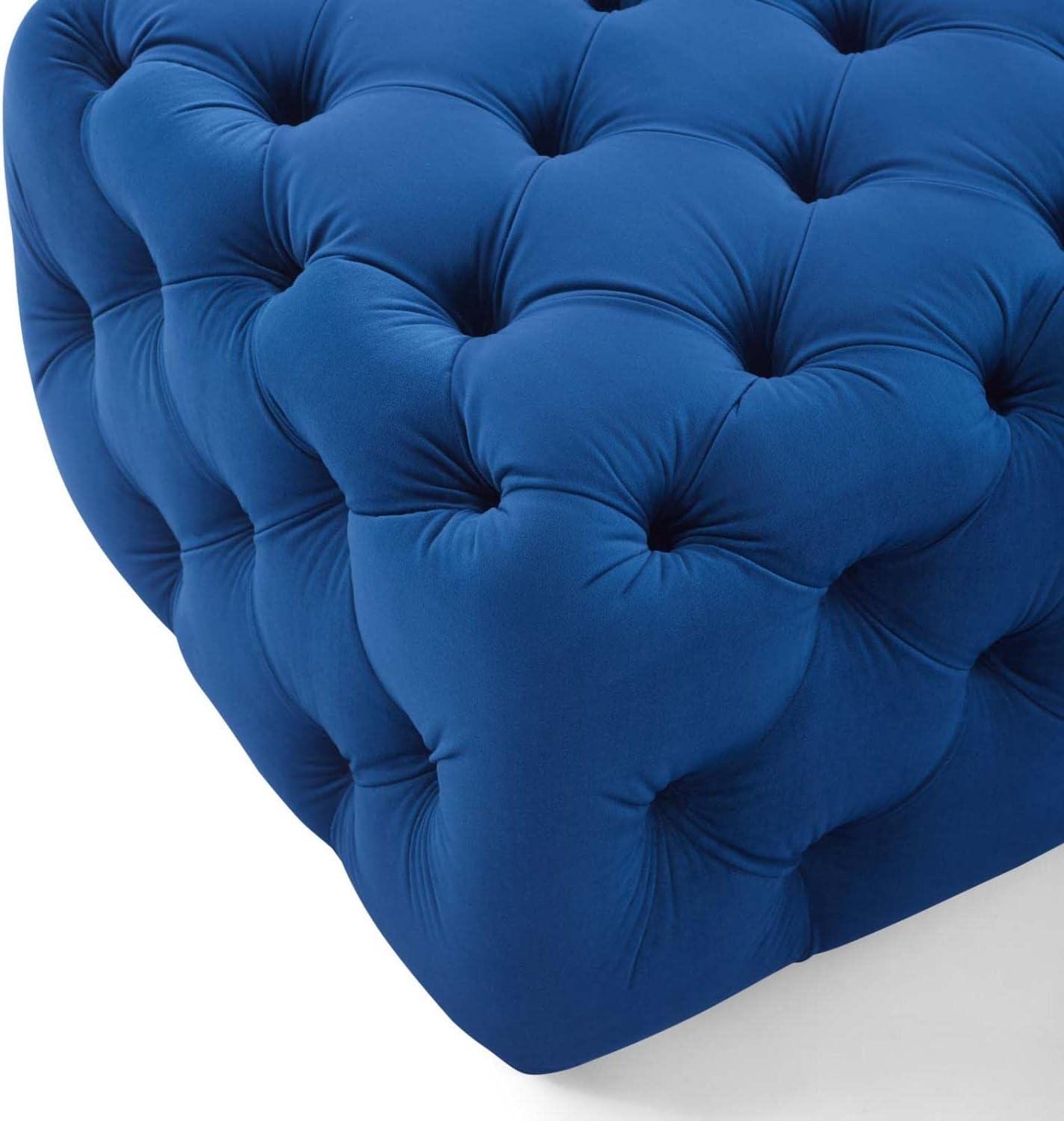 Amour Tufted Button Square Performance Velvet Ottoman - Modway