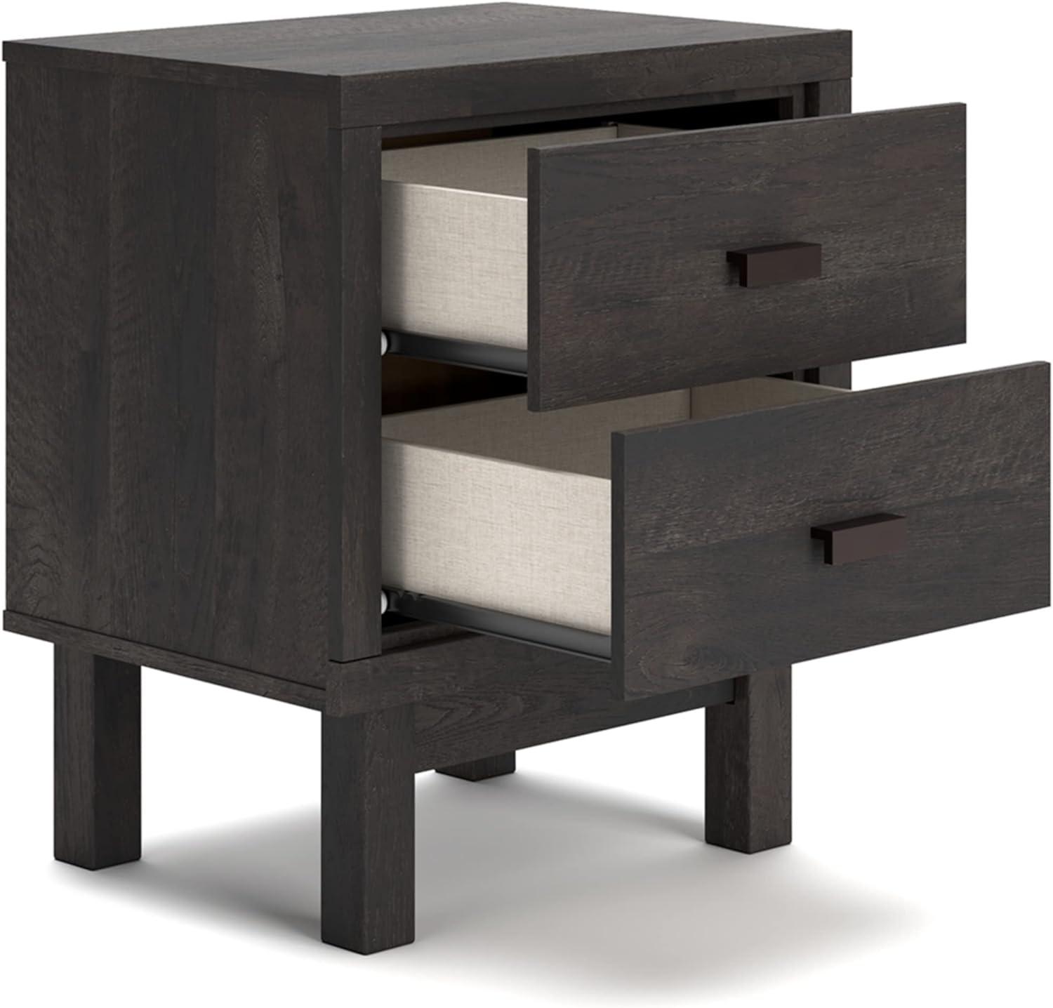 2 - Drawer Nightstand in Black